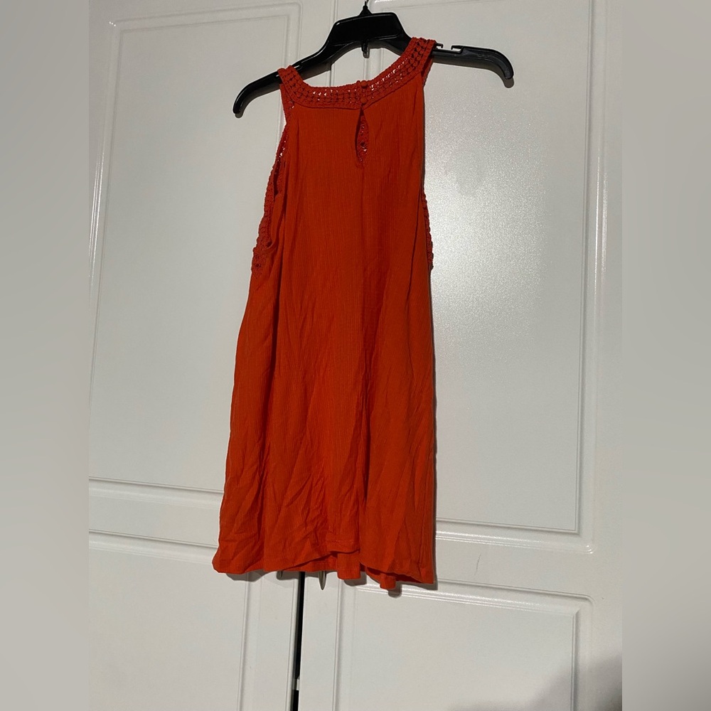 Torrid Vibrant Orange Crochet Detail Shirt NWT - Picture 3 of 3